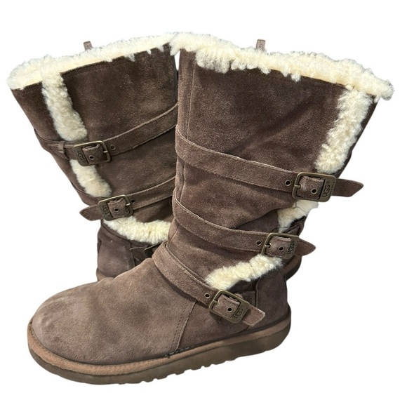 UGG Australia Women’s K Maddi 1001520 K Winter Snow Boots Chocolate Brown Size 6 - Picture 1 of 12